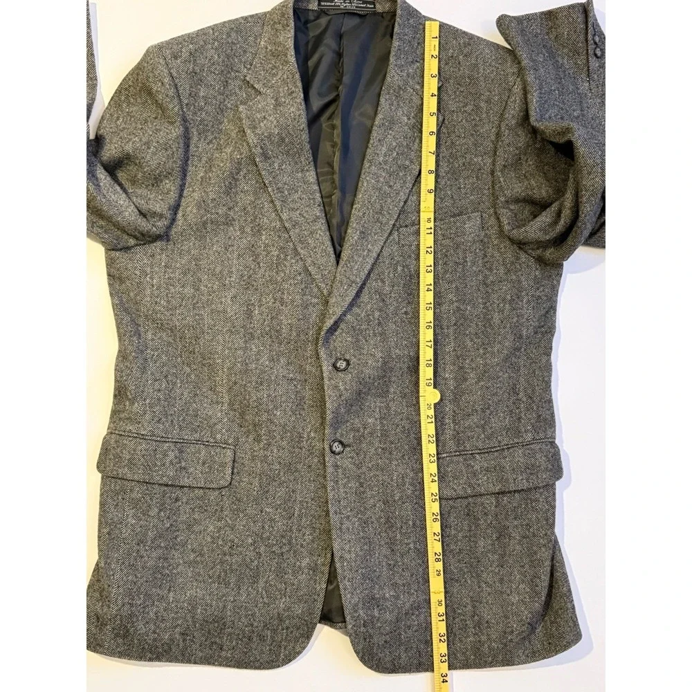 Bert Pulitzer‎ 46L Gray Herringbone Wool Blazer Sport Coat Mens Long